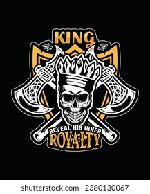 King skull tshirt design vector graphic
