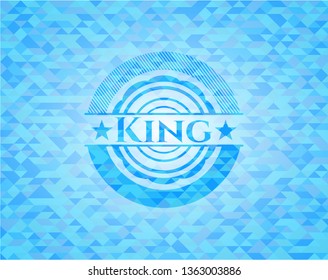 King sky blue mosaic emblem