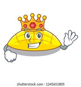 King slices mango on with cartoon funny