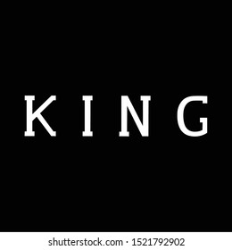 king slogan print design black white