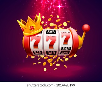 King slots 777 banner casino on the red background. Vector illustration