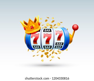 King slots 777 banner casino on the white background. Vector illustration