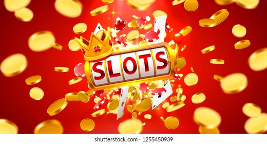 King slots 777 banner casino on the red background. Vector illustration