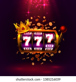 King slots 777 banner casino on the red background. Vector illustration