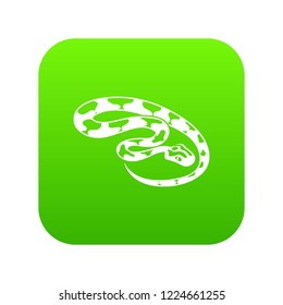 King snake icon green vector isolated on white background