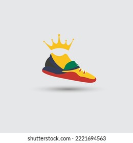 king Sneakers. Sneakers in flat style. Sneakers side view. Fashion sneakers. king shoe vector illuistration