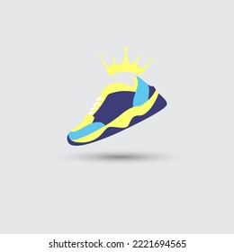 king Sneakers. Sneakers in flat style. Sneakers side view. Fashion sneakers. king shoe vector illuistration
