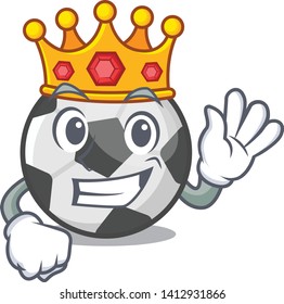 King soccer ball on the character field