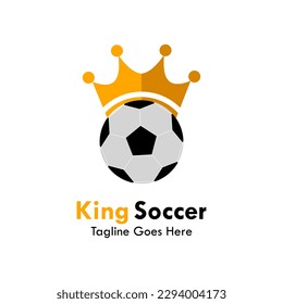 king soccer design logo template illustration