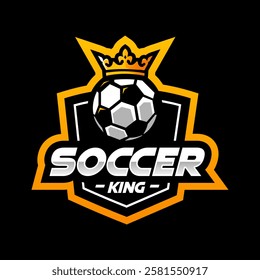 King Soccer Football Logo Design for team sports