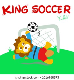 king soccer. vector cartoon illustration