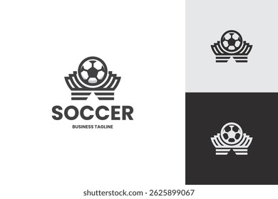 king soccer vector logo design