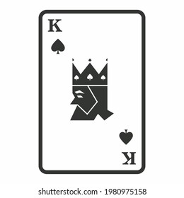 king of spade poker card for your icon or project. flat vector