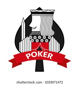 King Of Spades Card Poker Ribbon Symbol