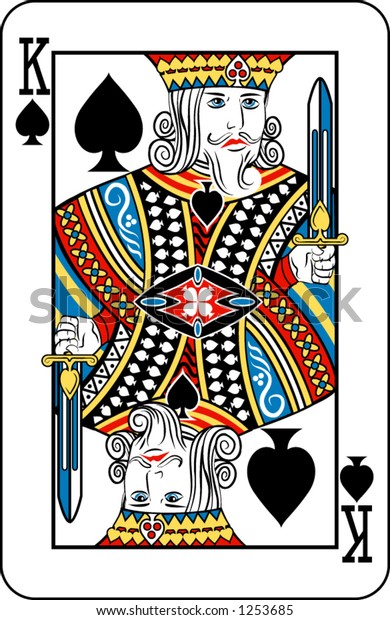 King of spades from deck of playing cards,\
rest of deck available.