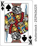 King of Spades design from a new original deck of playing cards. 
