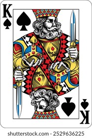 King of Spades design from a new original deck of playing cards. 