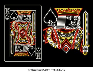 King of Spades in neon