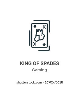 King of spades outline vector icon. Thin line black king of spades icon, flat vector simple element illustration from editable gaming concept isolated stroke on white background