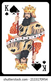 King of Spades playing card - Colorful original design.