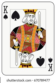 King of spades playing card (decorations in a separate level in vector file, so you can easily edit or change it)