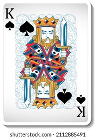 King of Spades Playing Card Isolated illustration