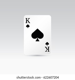 King of spades playing card isolated