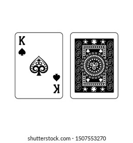 King of spades, playing cards. Vector illustration. Poker cards.