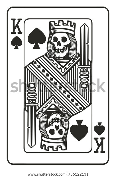 king of spades with\
skull