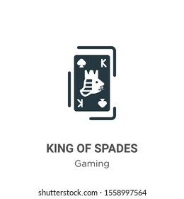 King of spades vector icon on white background. Flat vector king of spades icon symbol sign from modern gaming collection for mobile concept and web apps design.