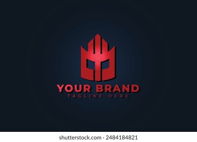 King Spartan helmet vector logo Design Element