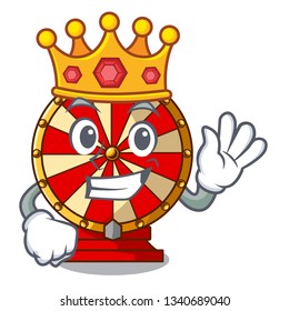 King spinning wheel attached the cartoon wall