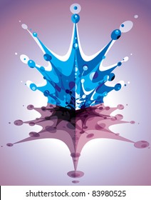 King splash, vector symbol illustration.