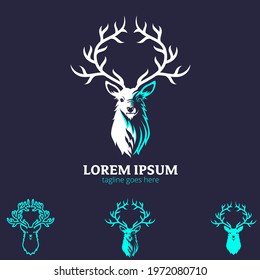 King Stag head majestic animal symbol vector illustration