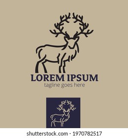 King Stag majestic animal symbol vector illustration