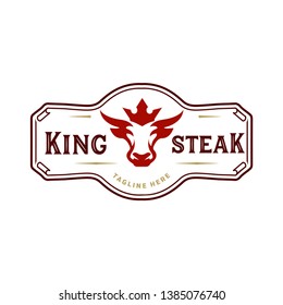 The King Steak store logo template - logo design templates for meat store, charcuterie, deli shop, butchery market