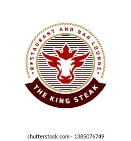 The King Steak store logo template - logo design templates for meat store, charcuterie, deli shop, butchery market