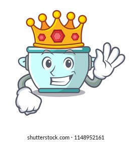 King steel pot mascot cartoon