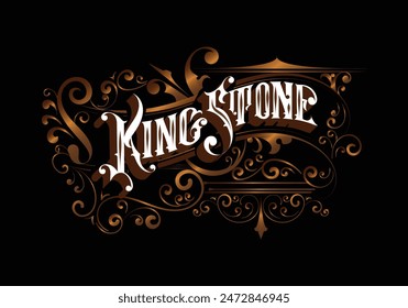 KING STONE lettering custom style design