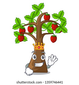King strawberry tree isolated with the cartoon