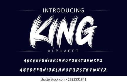 King Stylish brush painted an uppercase vector letters, alphabet, typeface.