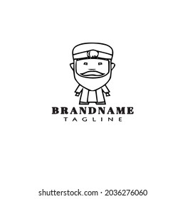 king or sultan cartoon logo template icon black modern isolated vector cute