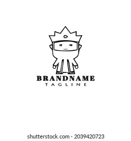 king or sultan cartoon logo template icon modern isolated vector illustration