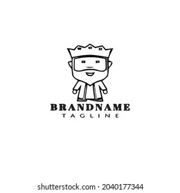 king or sultan cartoon logo template icon black modern isolated illustration