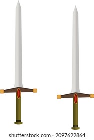 King sword illustration, vector on a white background.