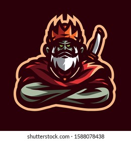 King sword mascot gaming logo