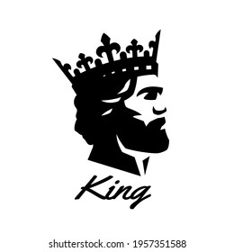 King symbol, logo. Black White style.