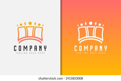 Diseño del logotipo del símbolo King. Simple Gold Crown para empresas y marcas. Ilustración del logotipo del vector.