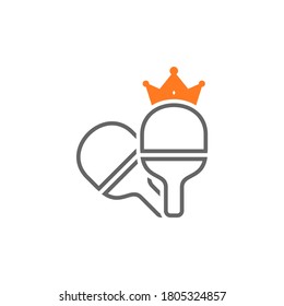 king Table Tennis logo design concepts. Sport labels vector illustration for ping pong club