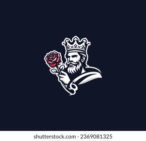 king tattoo logo design illustration